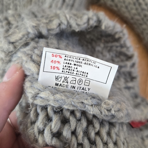 Miss Sixty Wool Alpaca Knit Turtleneck Sweater Taupe Grey Small - Picture 7 of 15